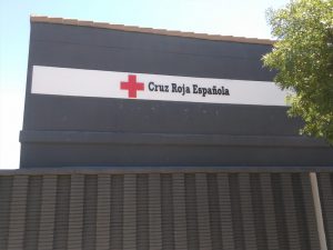 Rótulo CRUZ ROJA letras corpóreas